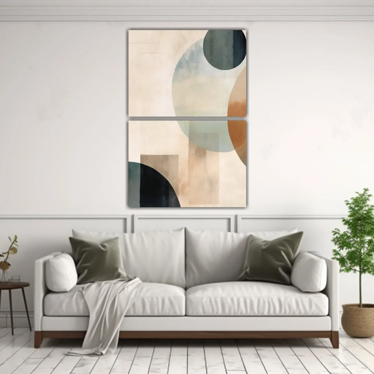 GENERICO - Dos Composiciones Cuadro Espacio Estilo Japonés 40x60 Cm