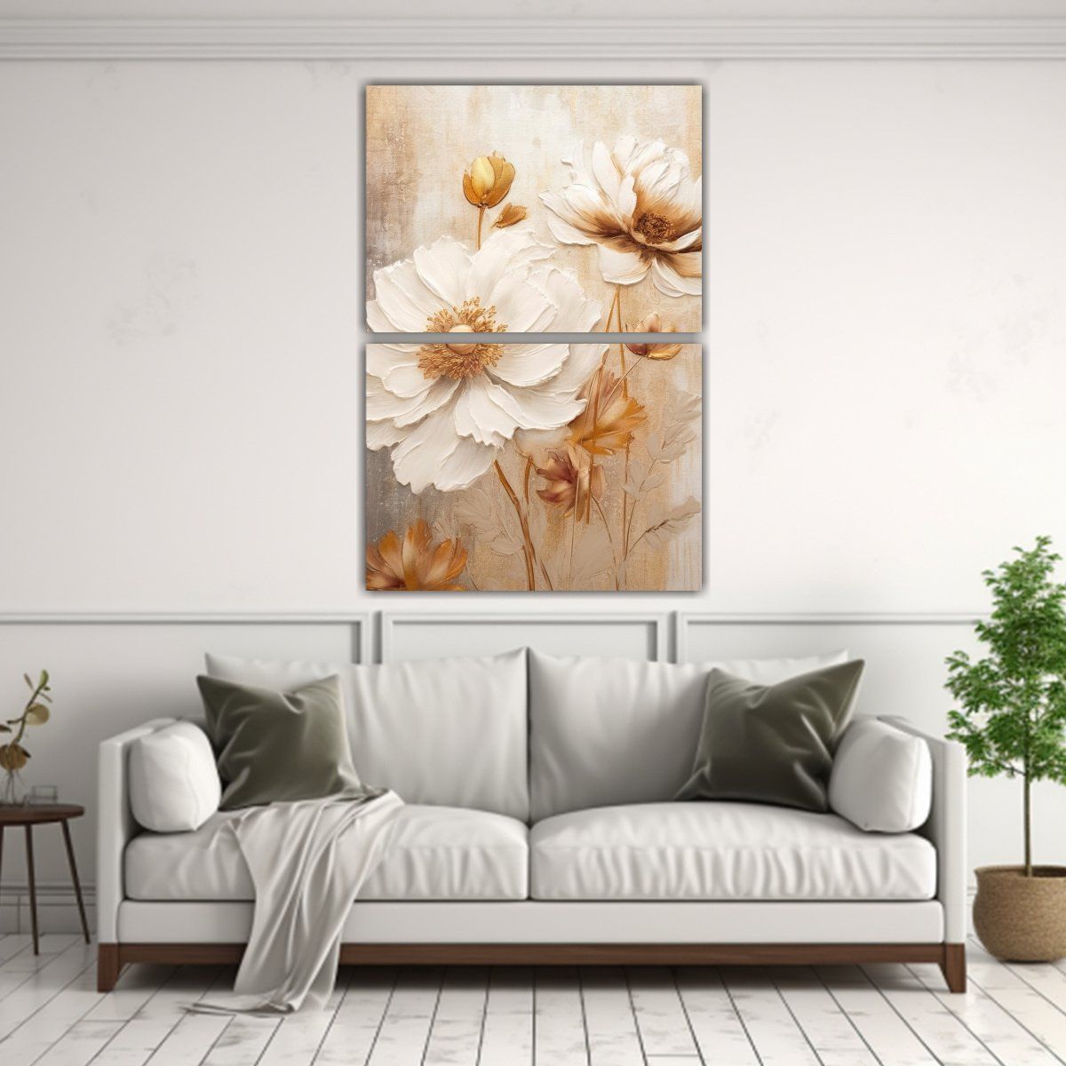 GENERICO - Pinturas Florales Suaves En óleo Blanco De Alta 40x60 Cm