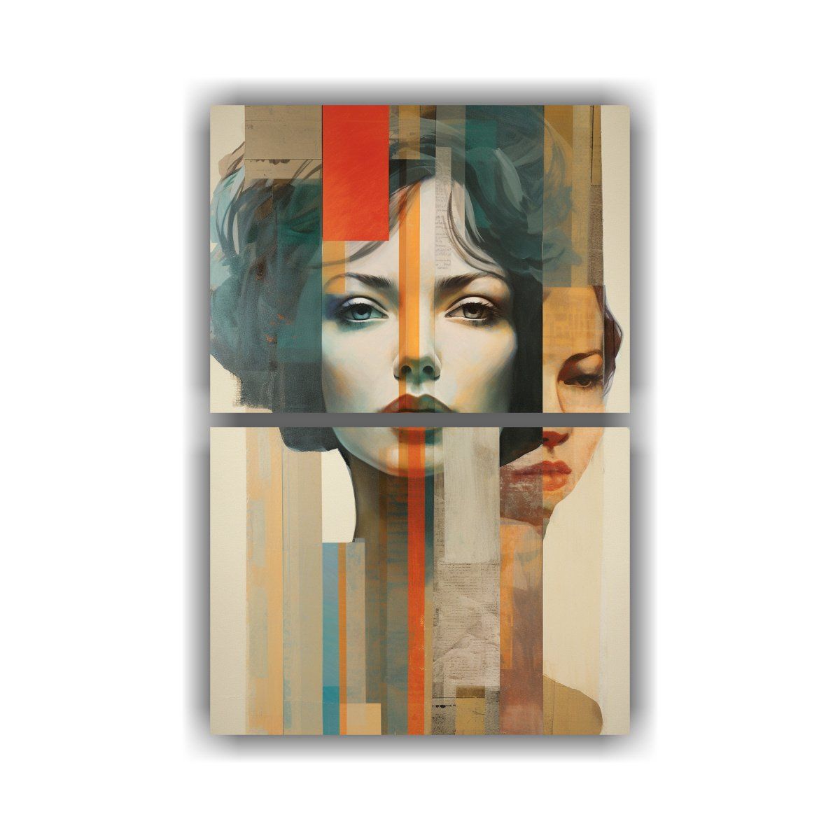 GENERICO - Cuadros Mujer Collage 4 Diferentes Rostros 45x60 Cm