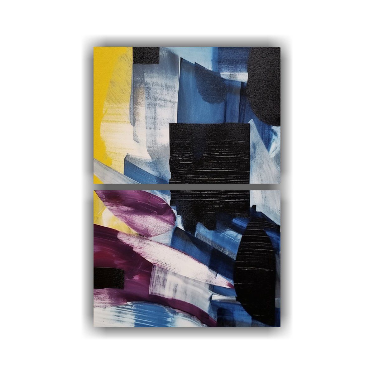 GENERICO - Set 2 Lienzos Patrón Intenso Pintura Abstracta 40x60 Cm