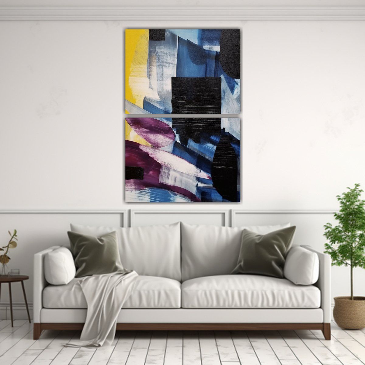 GENERICO - Set 2 Lienzos Patrón Intenso Pintura Abstracta 40x60 Cm