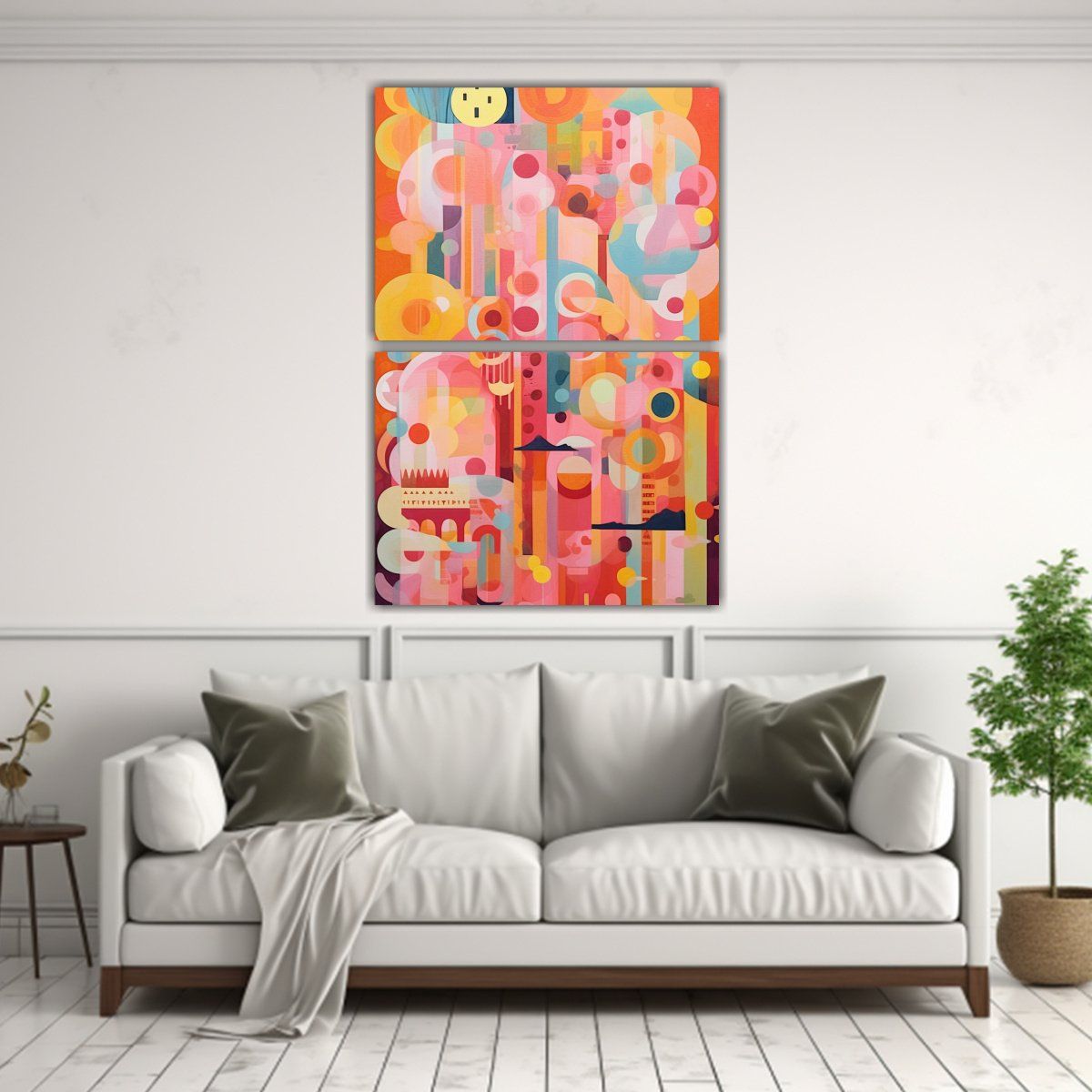 GENERICO - Pintura Urbana Abstracta Con Líneas Finas En 45x60 Cm
