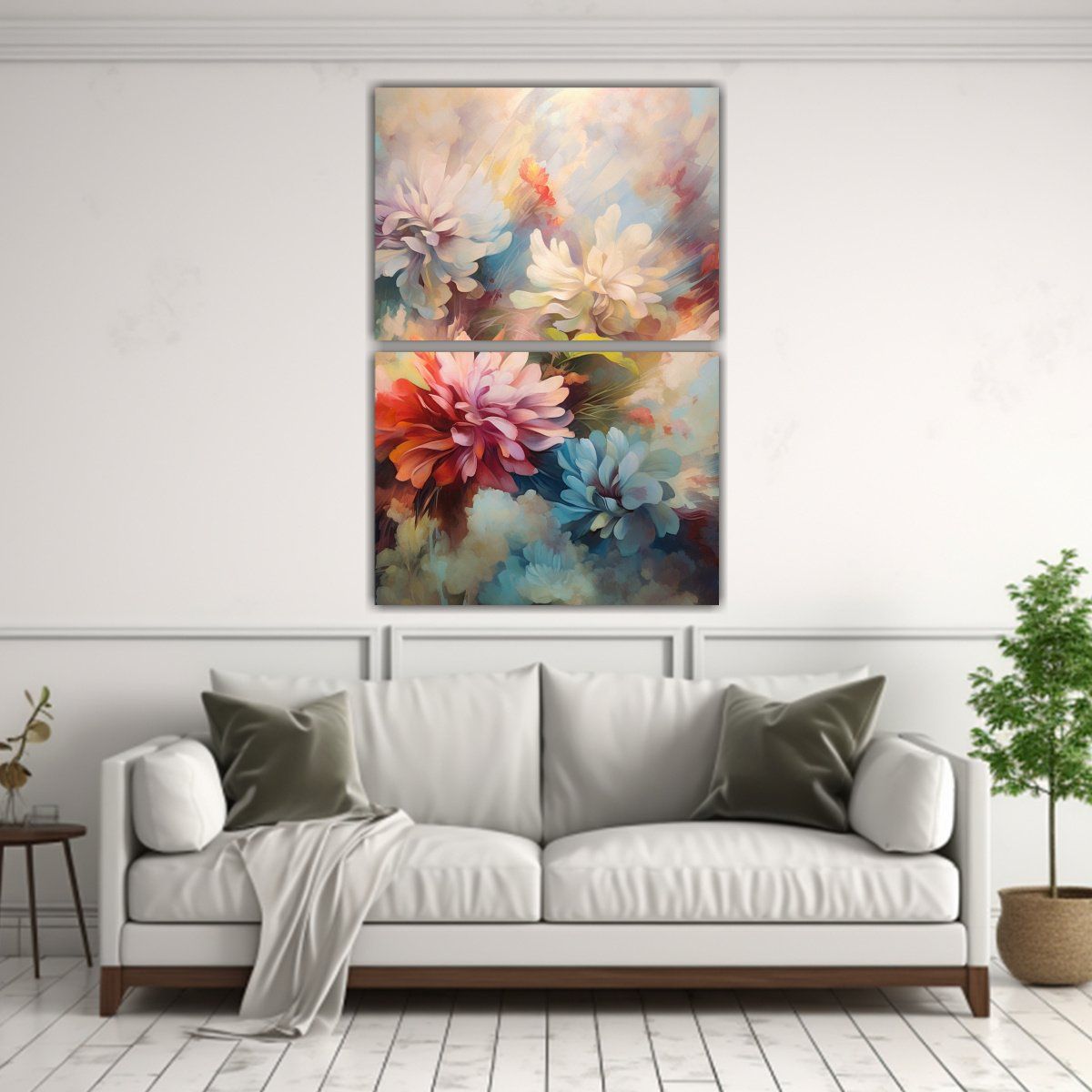 GENERICO - Pintura óleo Abstracta Floral Realista Intensa 40x60 Cm