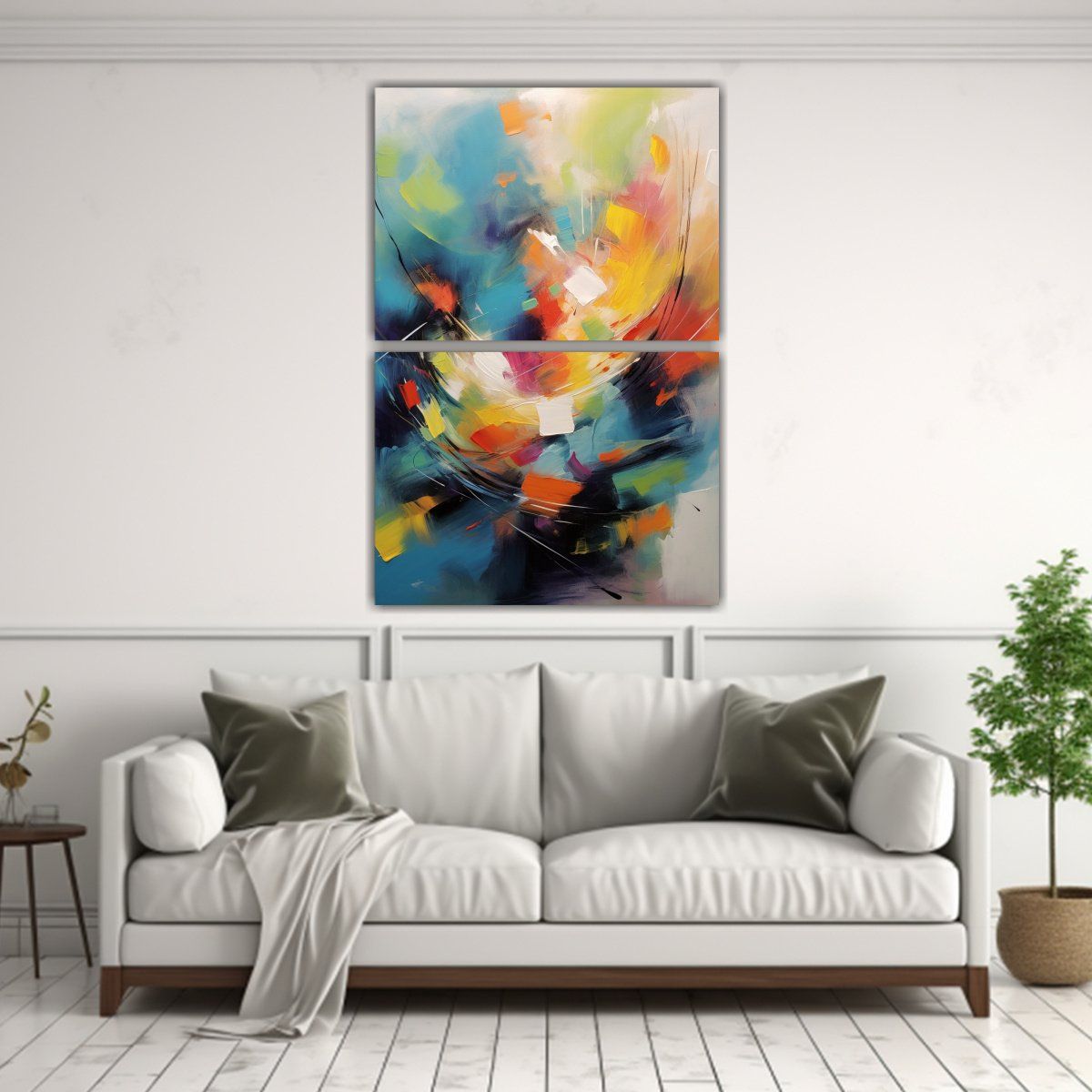 GENERICO - Set 2 Telas Bastidor Sublimada Full Color Pintura 45x60 Cm