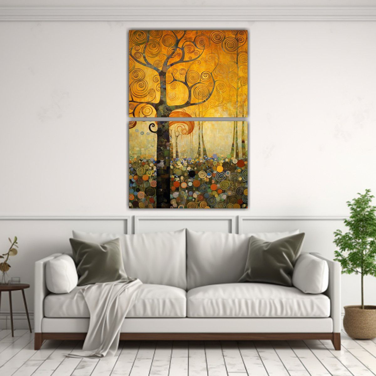 GENERICO - Dos Lienzos Arte Vintage árbol Bonito De 45x60 Cm