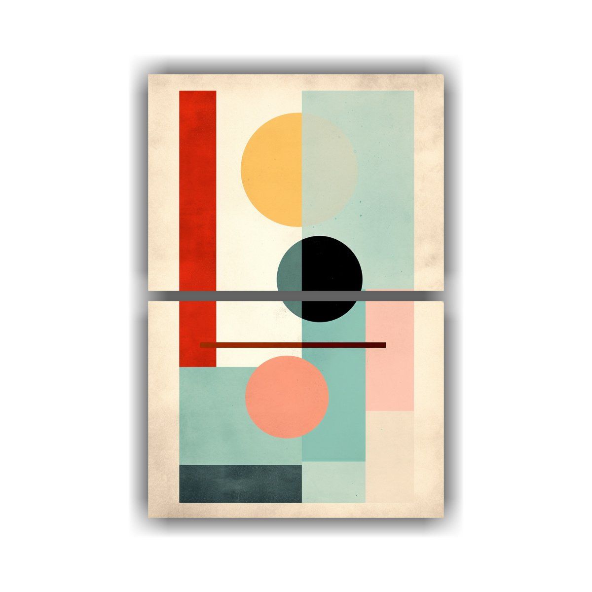 GENERICO - Lienzos Abstracción Brillante Bauhaus En Rosa 45x60 Cm