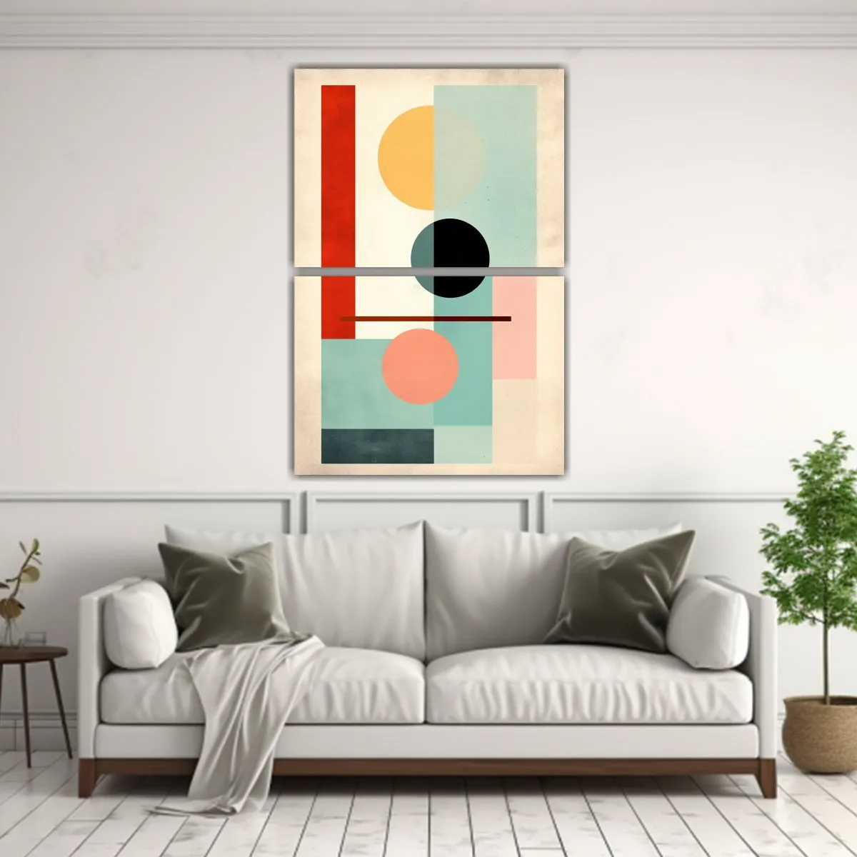GENERICO - Lienzos Abstracción Brillante Bauhaus En Rosa 45x60 Cm