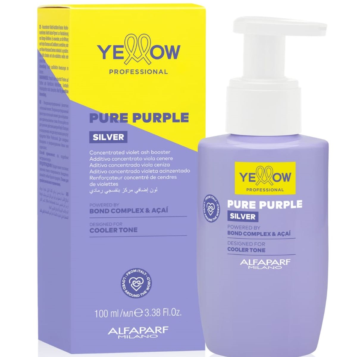 ALFAPARF MILANO - ADITIVO MATIZADOR ANTI-AMARILLO YELLOW PURE PURPLE SILVER 100 ML