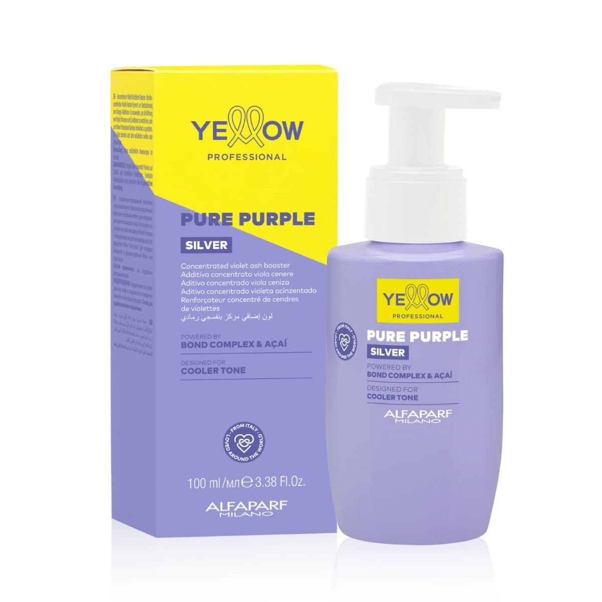 ALFAPARF MILANO - ADITIVO MATIZADOR ANTI-AMARILLO YELLOW PURE PURPLE SILVER 100 ML
