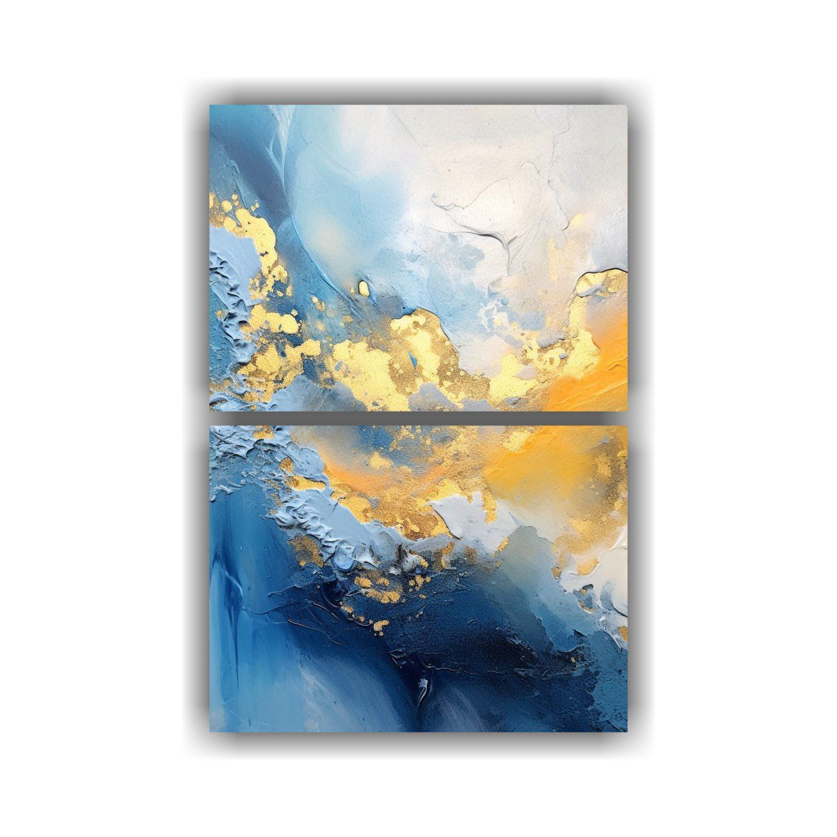 GENERICO - Conjunto De Cuadros Abstractos Amanecer Acuarela 40x60 Cm