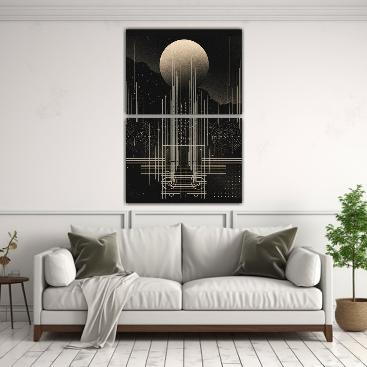 GENERICO - Pintura Decorativa Lunar Estilo Mon En Portada De 45x60 Cm