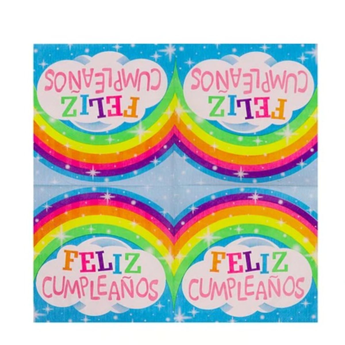 GENERICO - Servilletas Arcoiris Feliz Cumpleaños 16 Pcs 33X33Cm