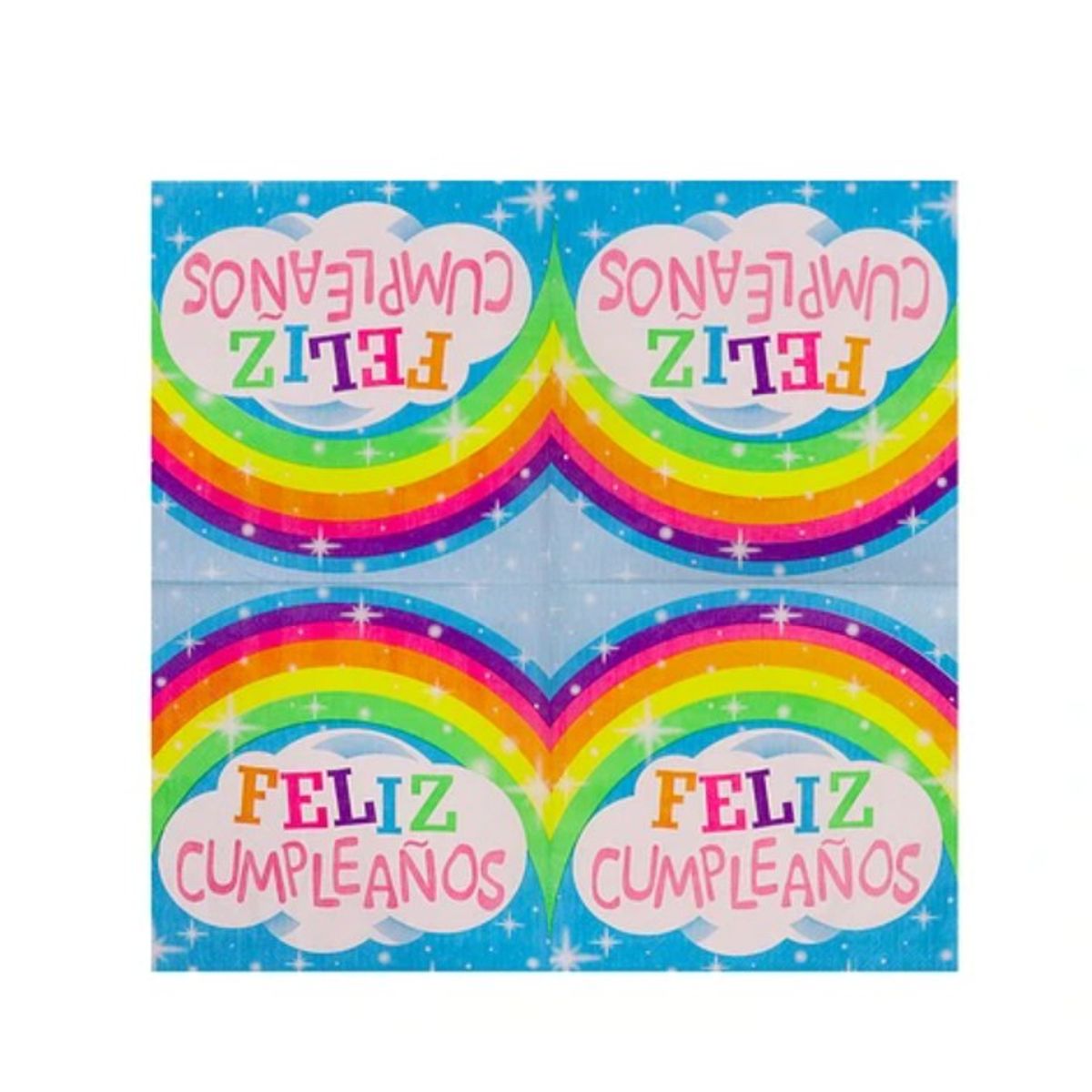 GENERICO - Servilletas Arcoiris Feliz Cumpleaños 16 Pcs 33X33Cm