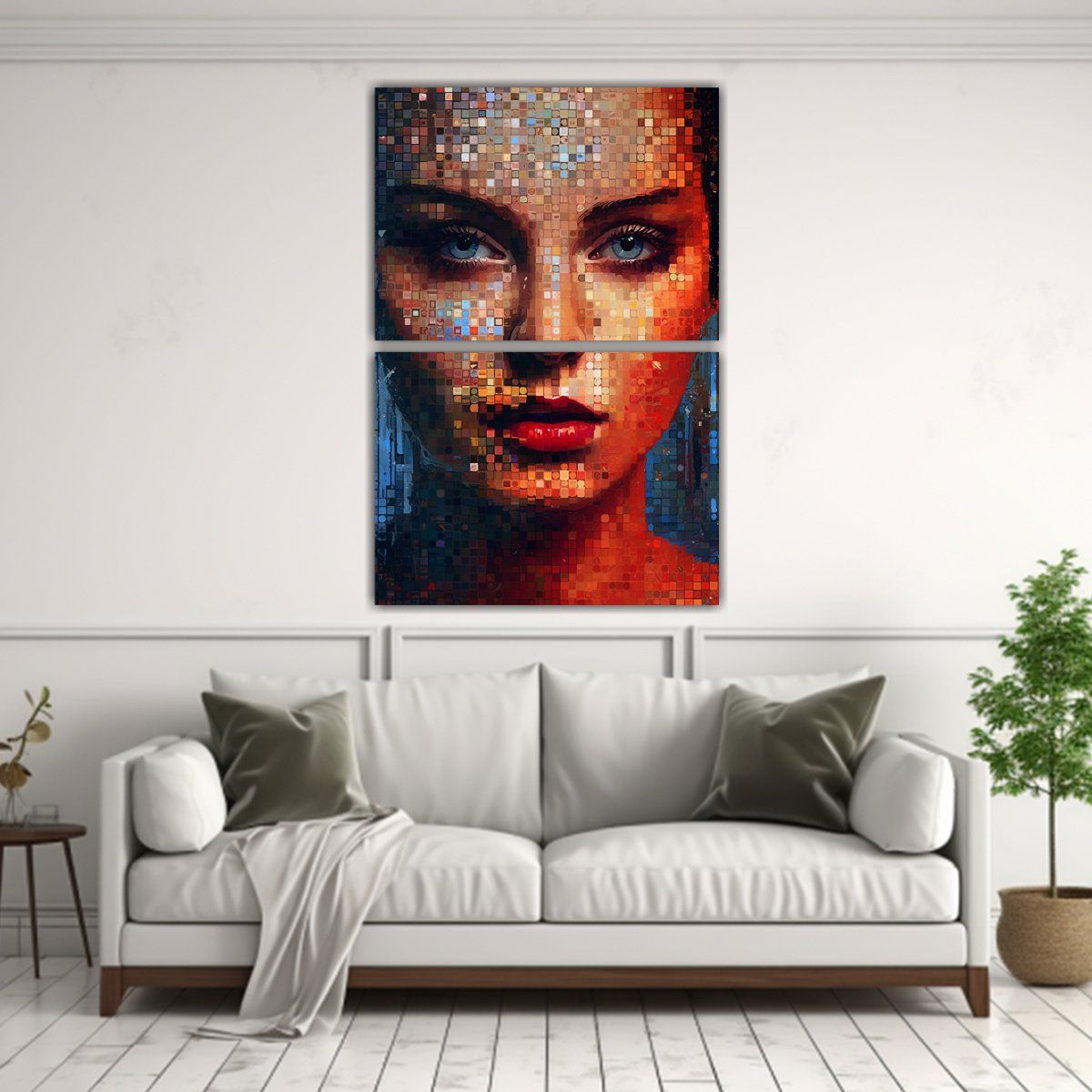 GENERICO - Diptico Vanguardia Estilo Arte En Píxeles De 45x60 Cm