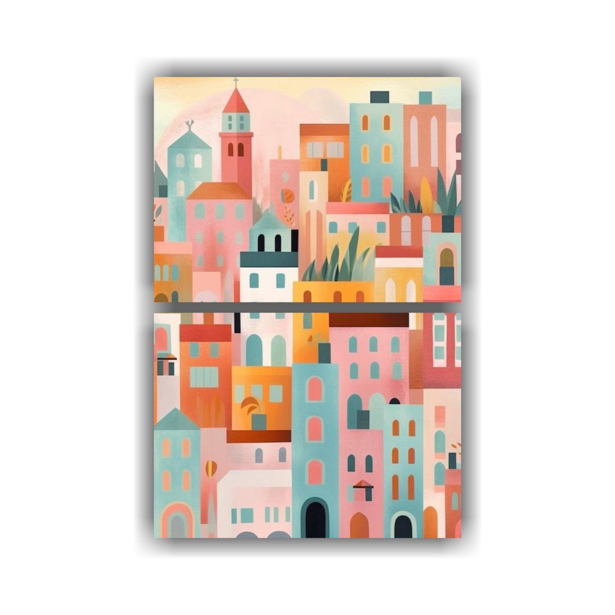 GENERICO - Conjunto De Lienzos Abstractos Inspirados En 40x60 Cm