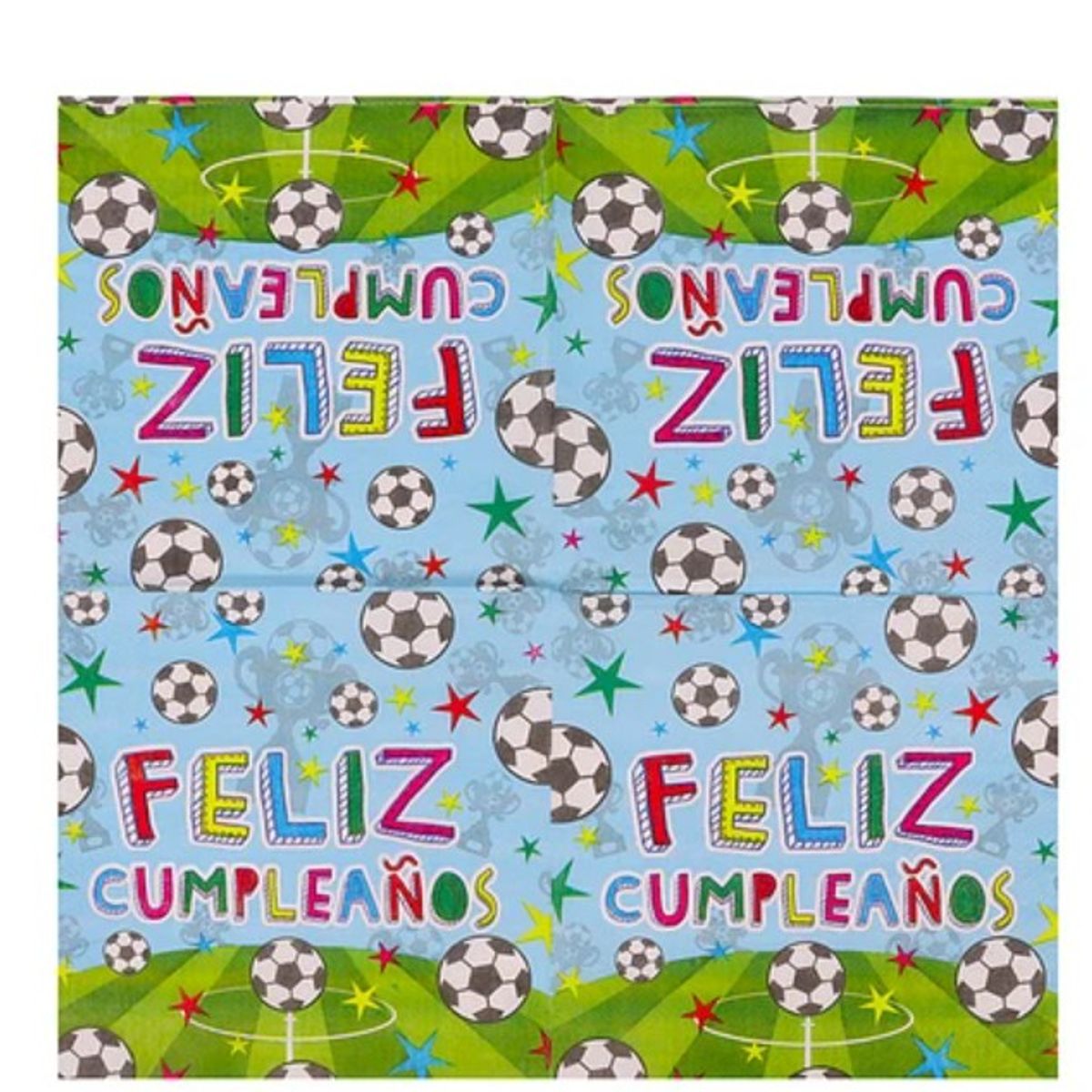 GENERICO - Servilletas Futbol Feliz Cumpleaños 16 Pcs 33X33Cm