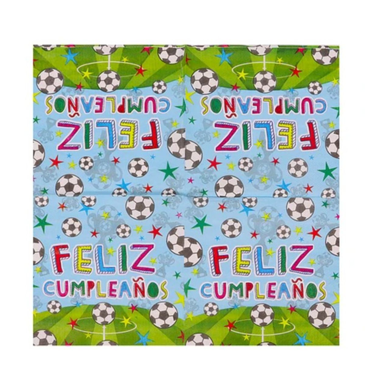 GENERICO - Servilletas Futbol Feliz Cumpleaños 16 Pcs 33X33Cm