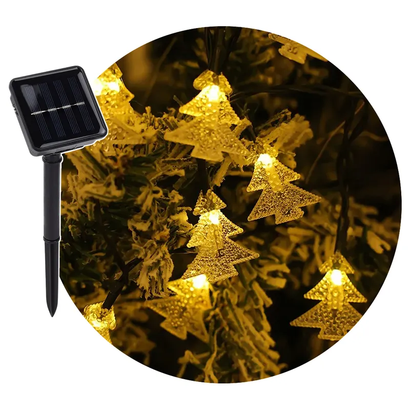 GENERICO - Luces Solares Pino Guirnalda Decorativa Navideña Amarillo