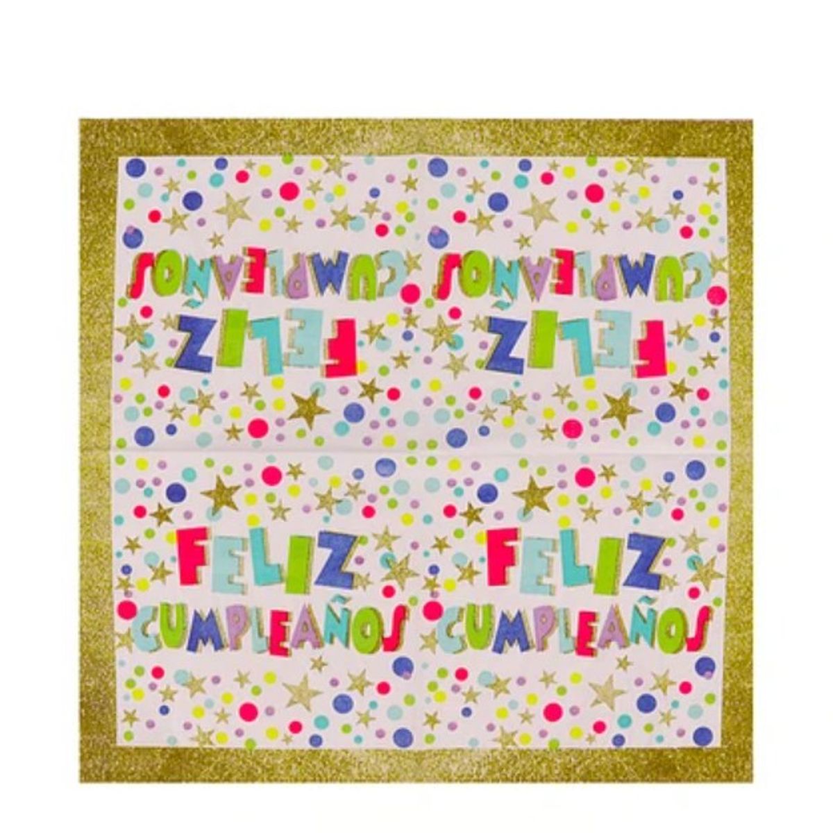GENERICO - Servilletas Feliz Cumpleaños Blancas 16 Pcs 3X33Cm