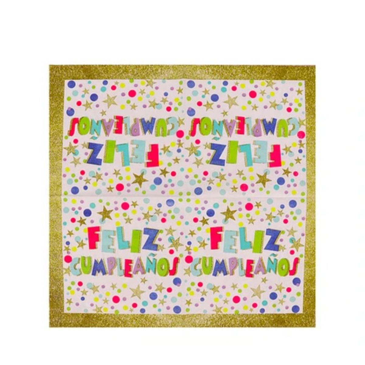 GENERICO - Servilletas Feliz Cumpleaños Blancas 16 Pcs 3X33Cm