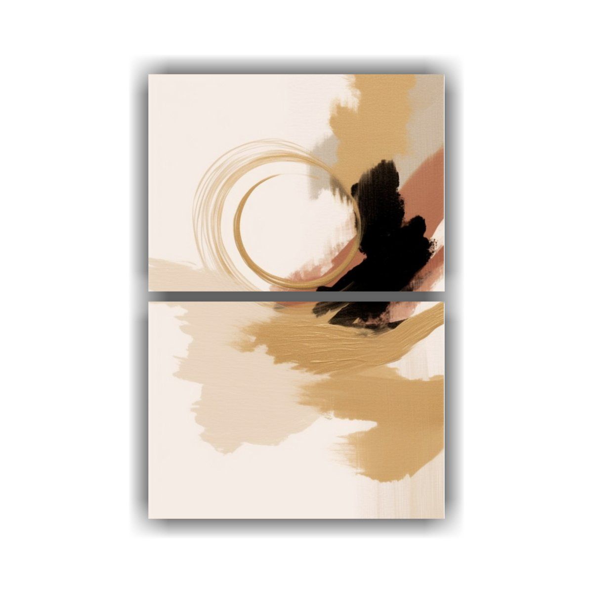 GENERICO - Dos Composiciones Dibujo Personalidad Beige 40x60 Cm