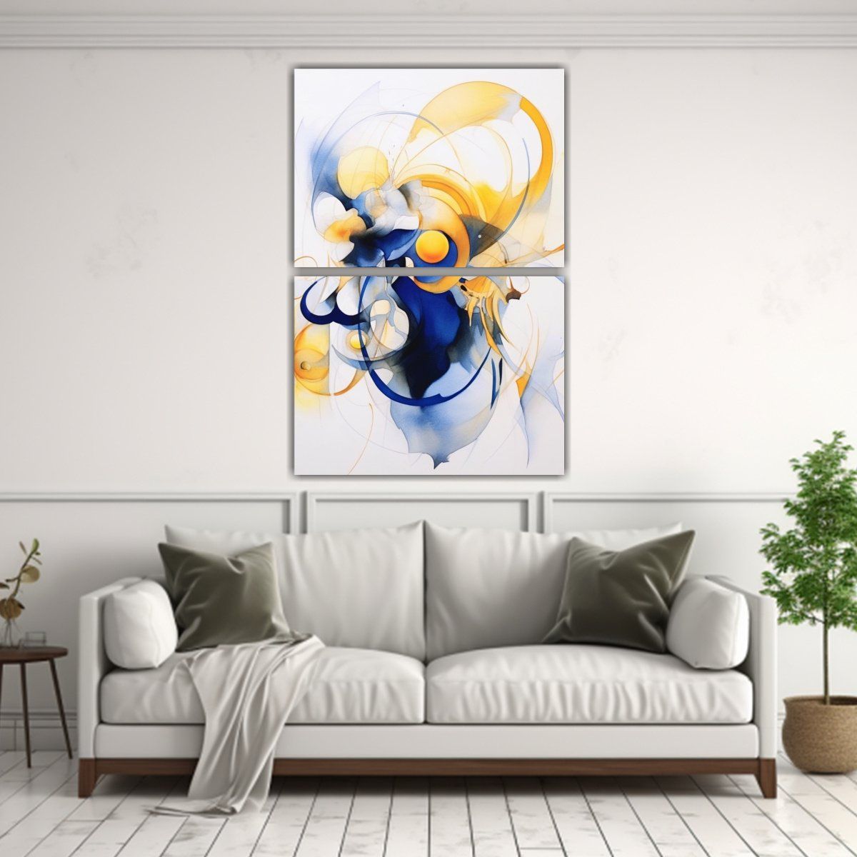 GENERICO - Cuadros Acuarela Composición Dinámica Estilo 40x60 Cm