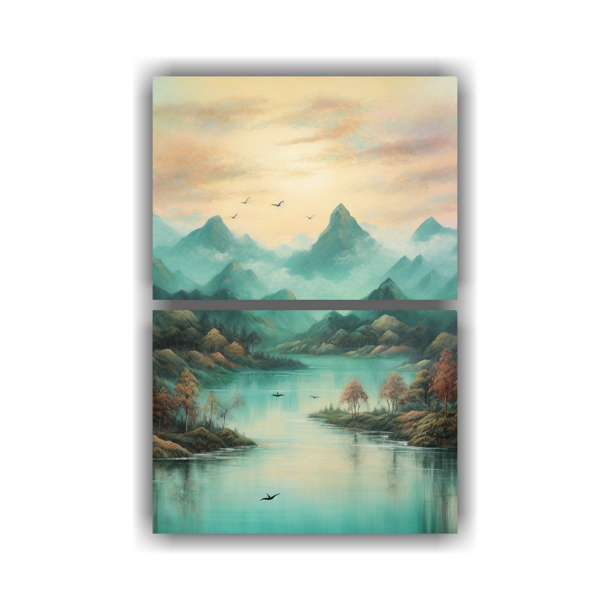 GENERICO - Cuadro Paisajístico Exuberante Con Montañas En 40x60 Cm