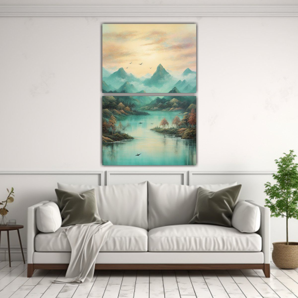 GENERICO - Cuadro Paisajístico Exuberante Con Montañas En 40x60 Cm