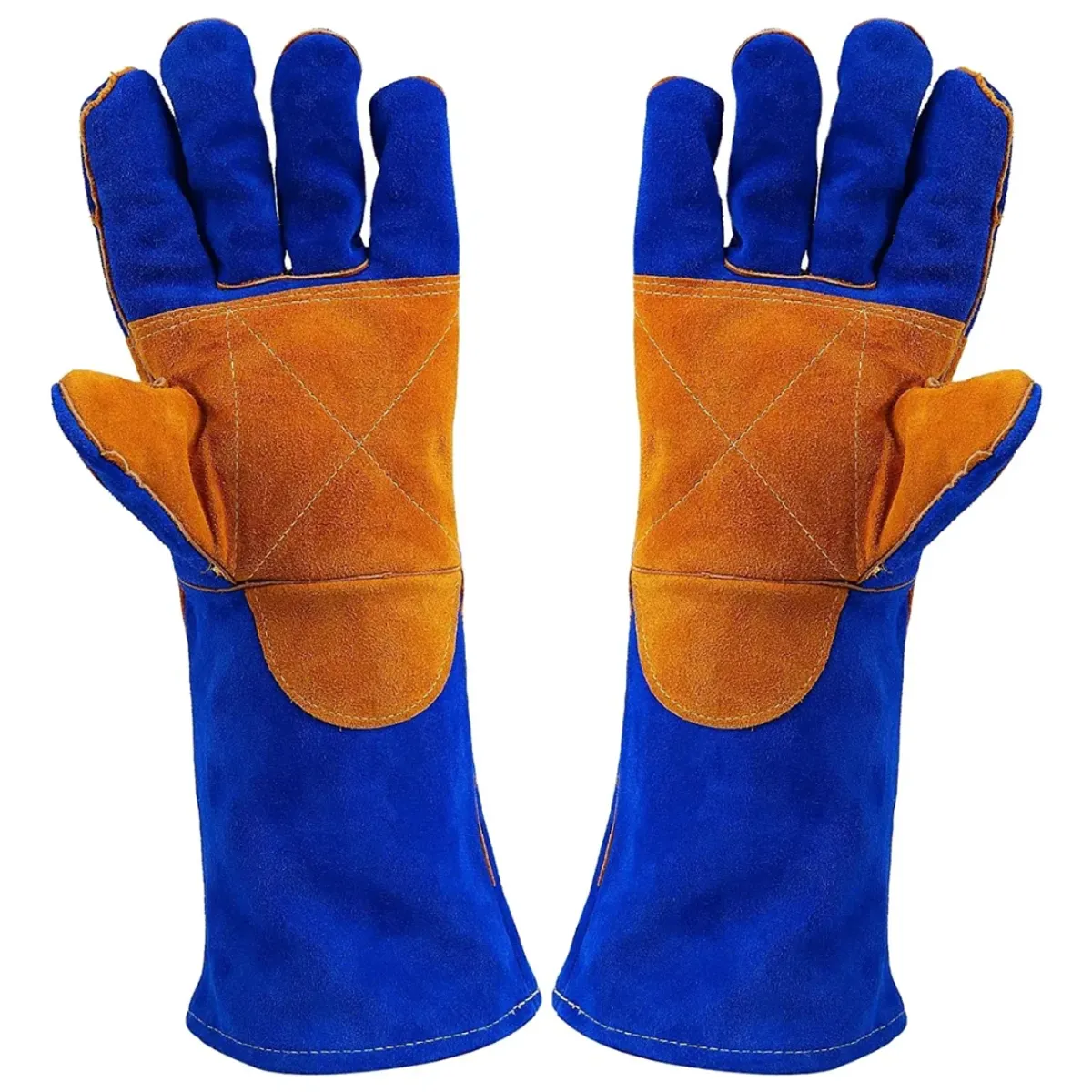 GENERICO - Par Guantes Seguridad Trabajo Soldador Talla 10 Azul