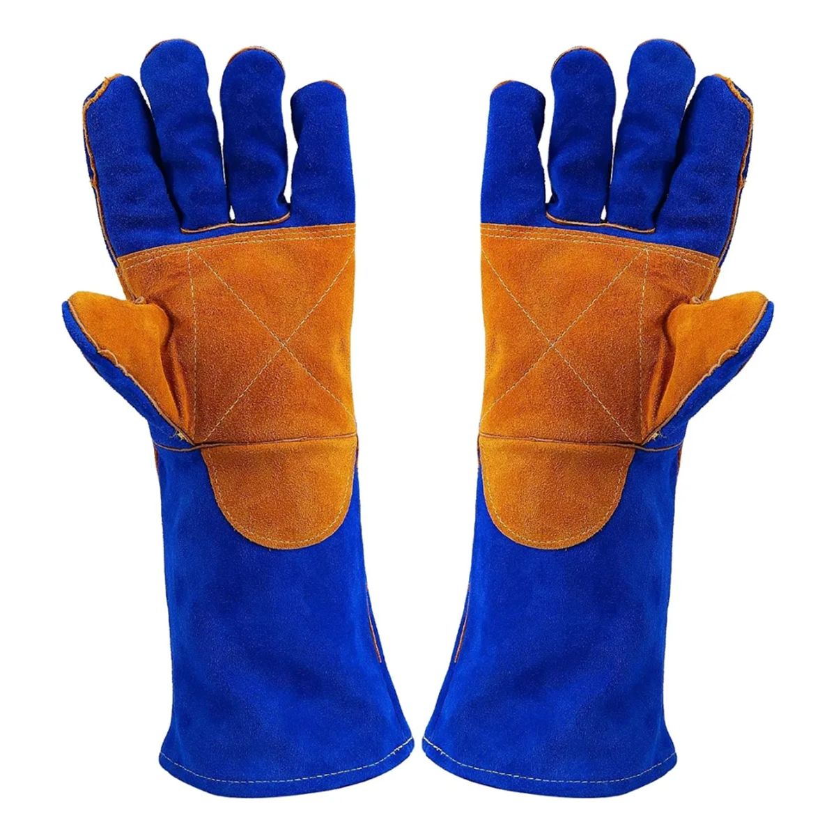 GENERICO - Par Guantes Seguridad Trabajo Soldador Talla 10 Azul
