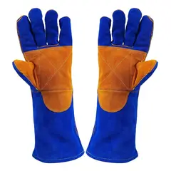 GENERICO - Par Guantes Seguridad Trabajo Soldador Talla 10 Azul