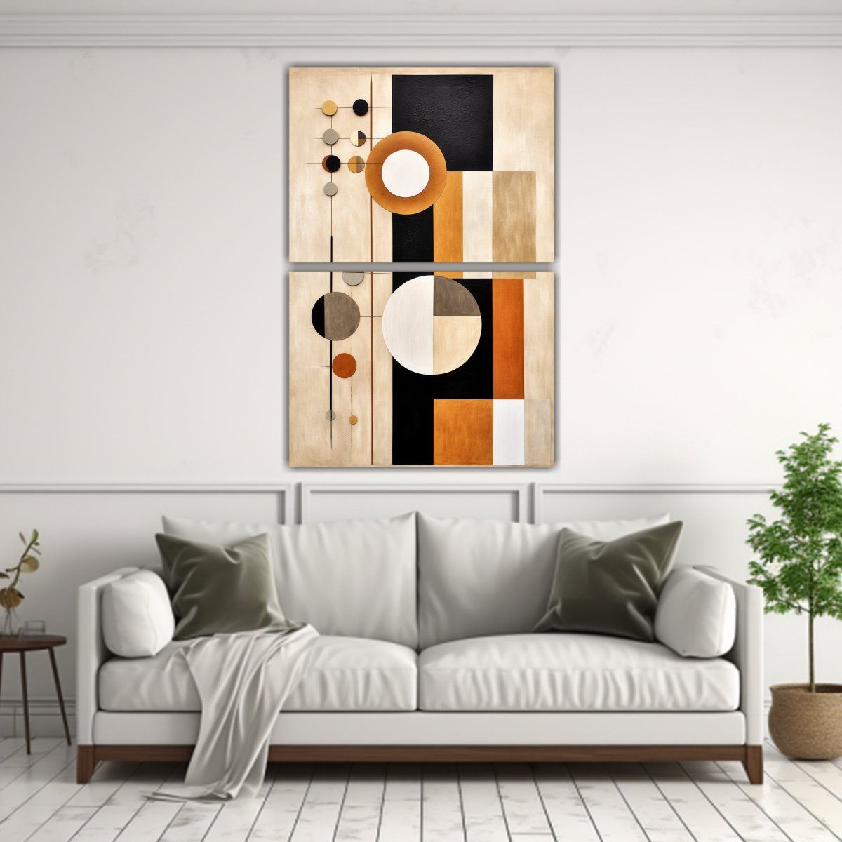 GENERICO - Diptico Moderno Con Gama De Colores 40x60 Cm