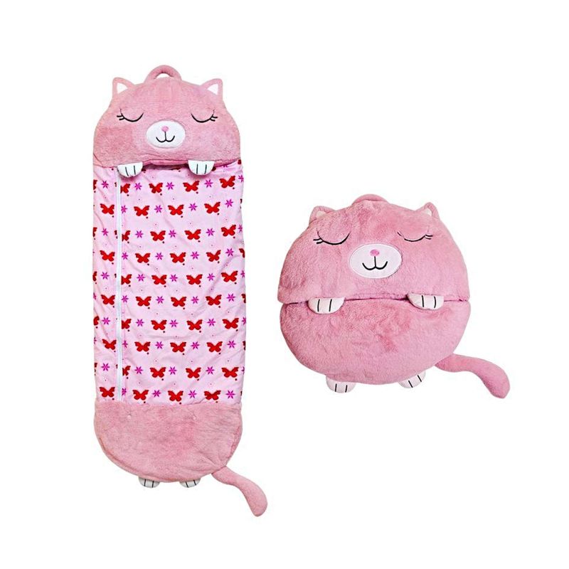 GENERICO - SACO PARA DORMIR PARA NIÑO O NIÑA GATO ROSA