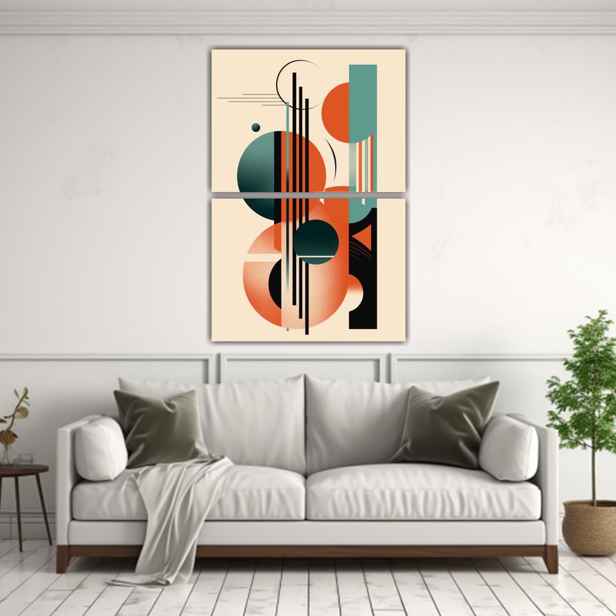 GENERICO - Cuadro Abstracto De Línea En Diseño De Mediados 40x60 Cm