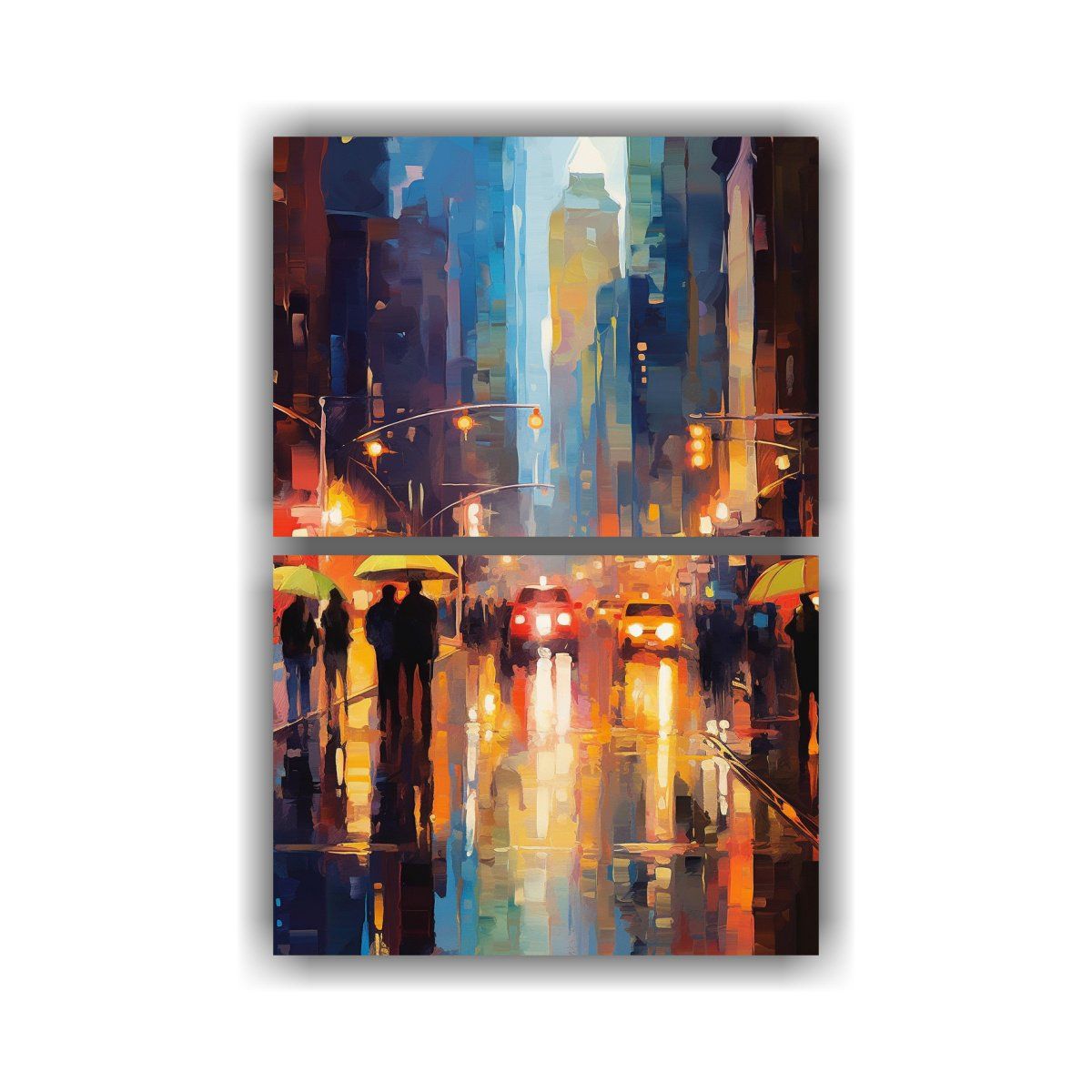 GENERICO - Dos Telas En Bastidor Creativa Lineales 45x60 Cm