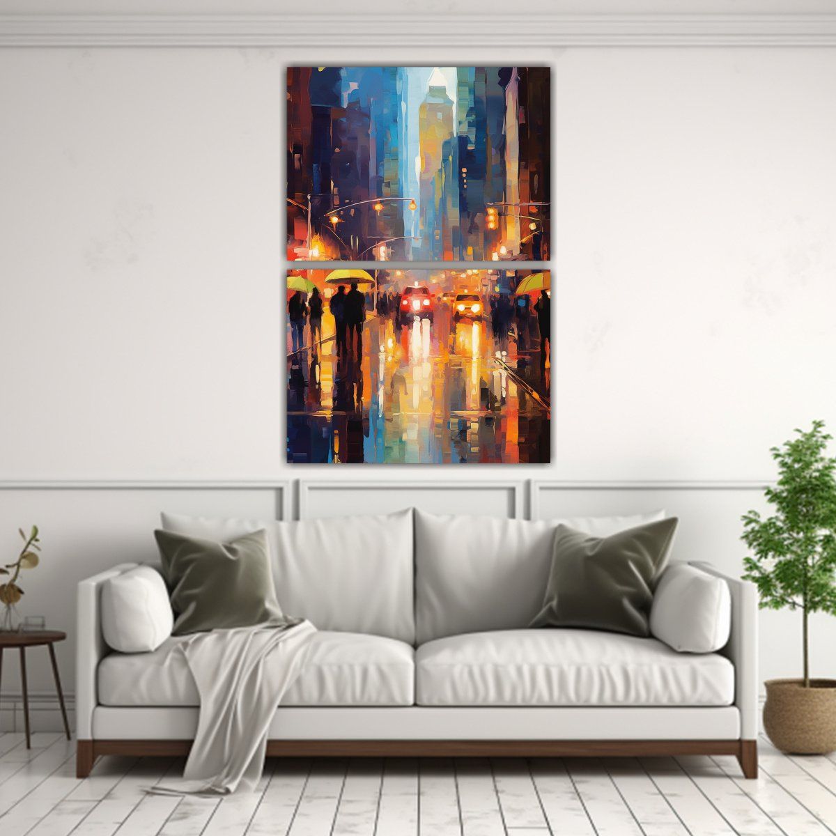 GENERICO - Dos Telas En Bastidor Creativa Lineales 45x60 Cm