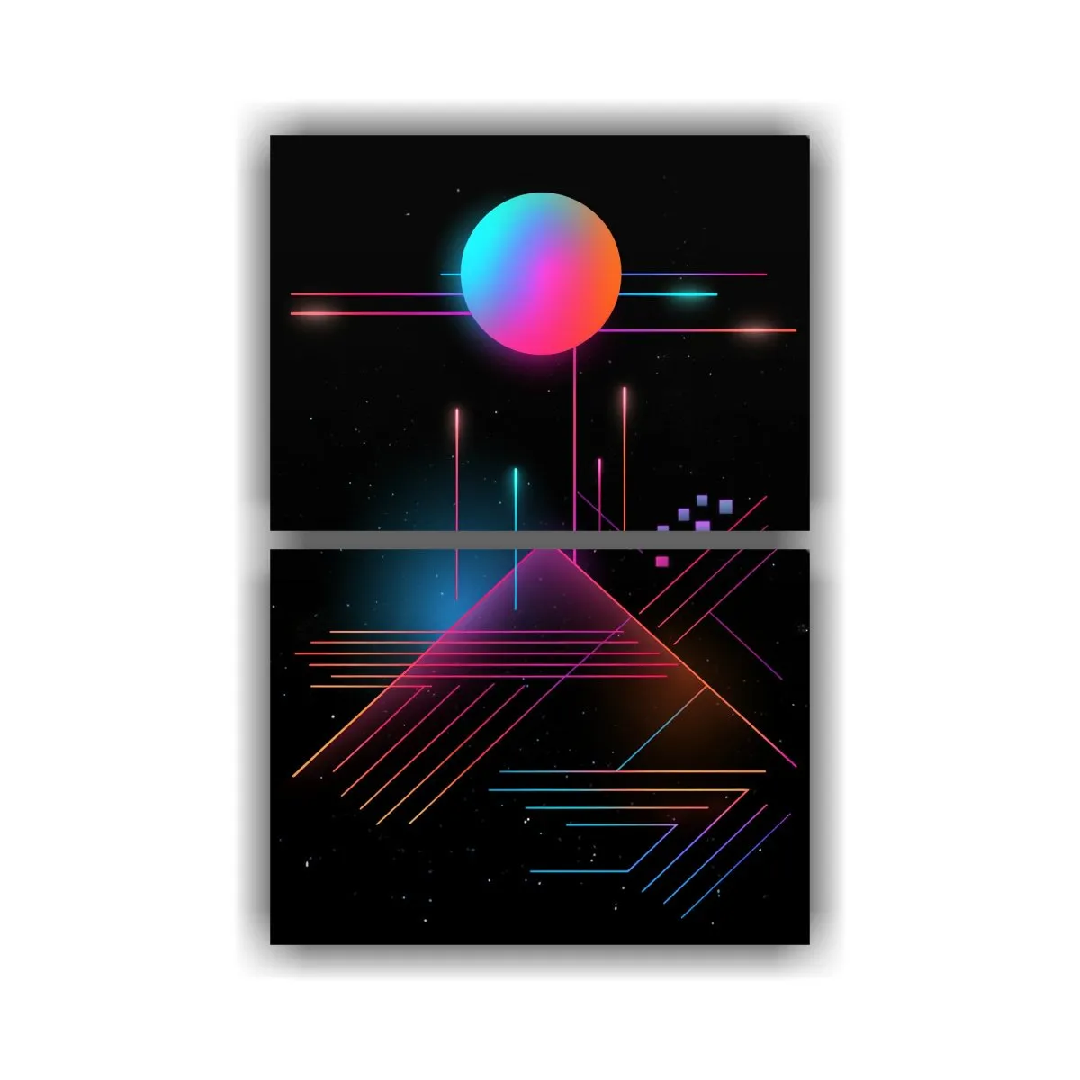 GENERICO - Cuadros Geométricos Minimalistas En Blanco Y 45x60 Cm