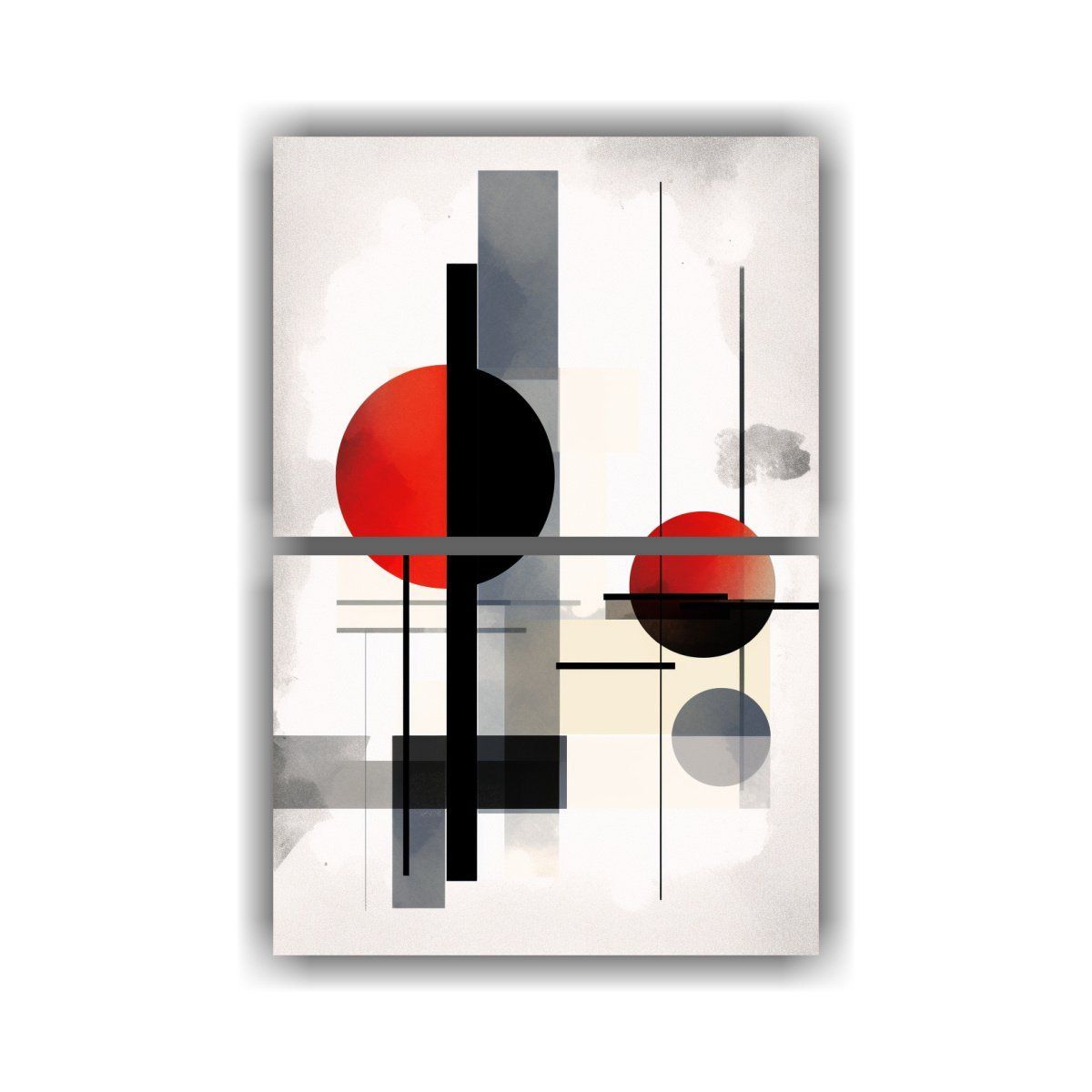GENERICO - Lienzos Minimalistas Intensos Estilo Bauhaus Set 40x60 Cm
