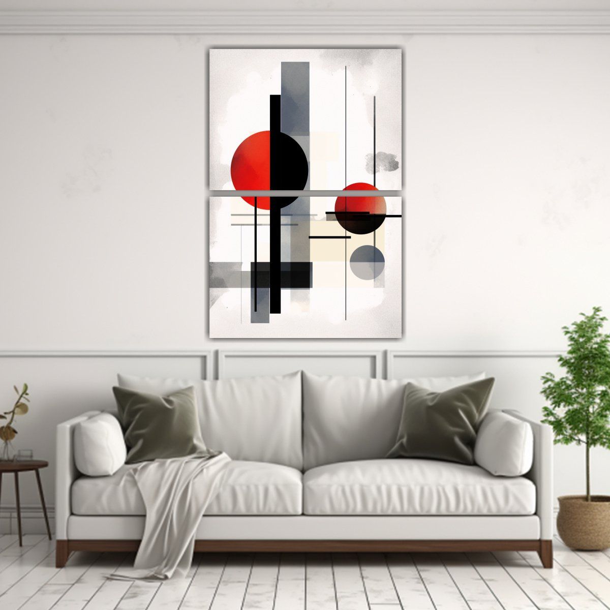 GENERICO - Lienzos Minimalistas Intensos Estilo Bauhaus Set 40x60 Cm