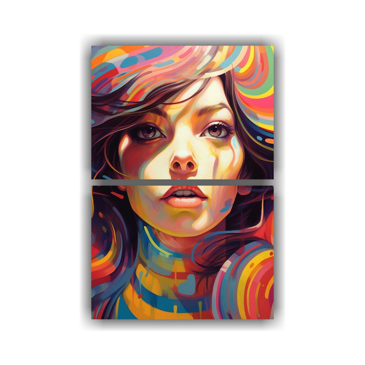 GENERICO - Pintura Animada De Una Chica Con Líneas Finas 40x60 Cm