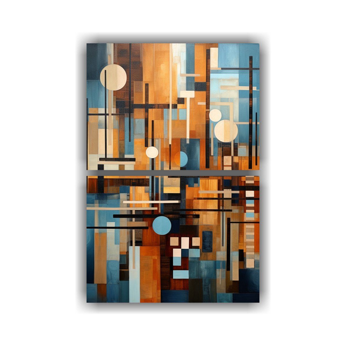 GENERICO - Cuadro Decorativo Azul Y Blanco Con Composición 45x60 Cm