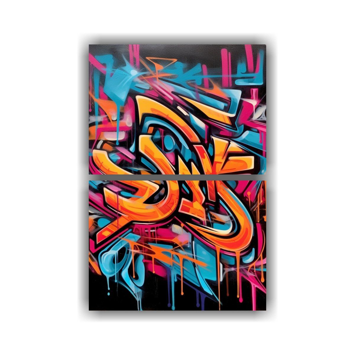 GENERICO - Dos Lienzos De Tela Concepto Alegría Me Tus 40x60 Cm