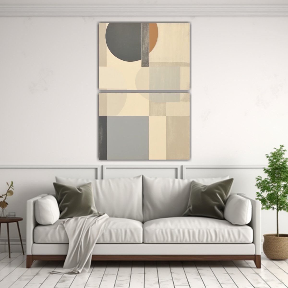 GENERICO - Pintura Abstracta Geométrica Con Formas 45x60 Cm