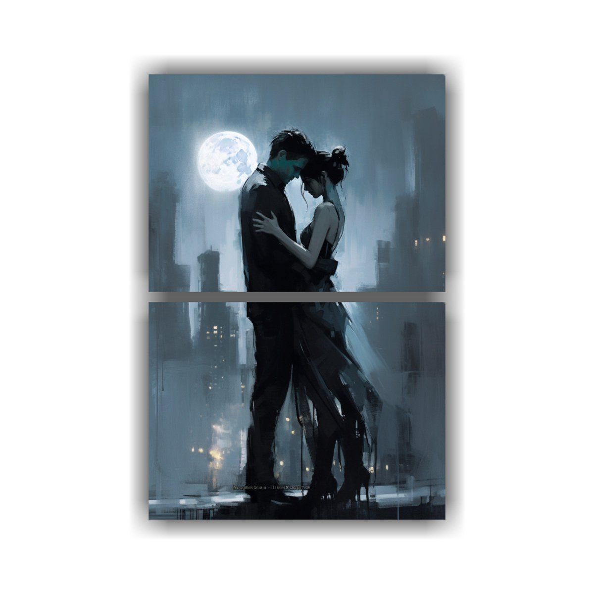GENERICO - Cuadros Tonos Época Pareja Joven Abrazada En La 45x60 Cm