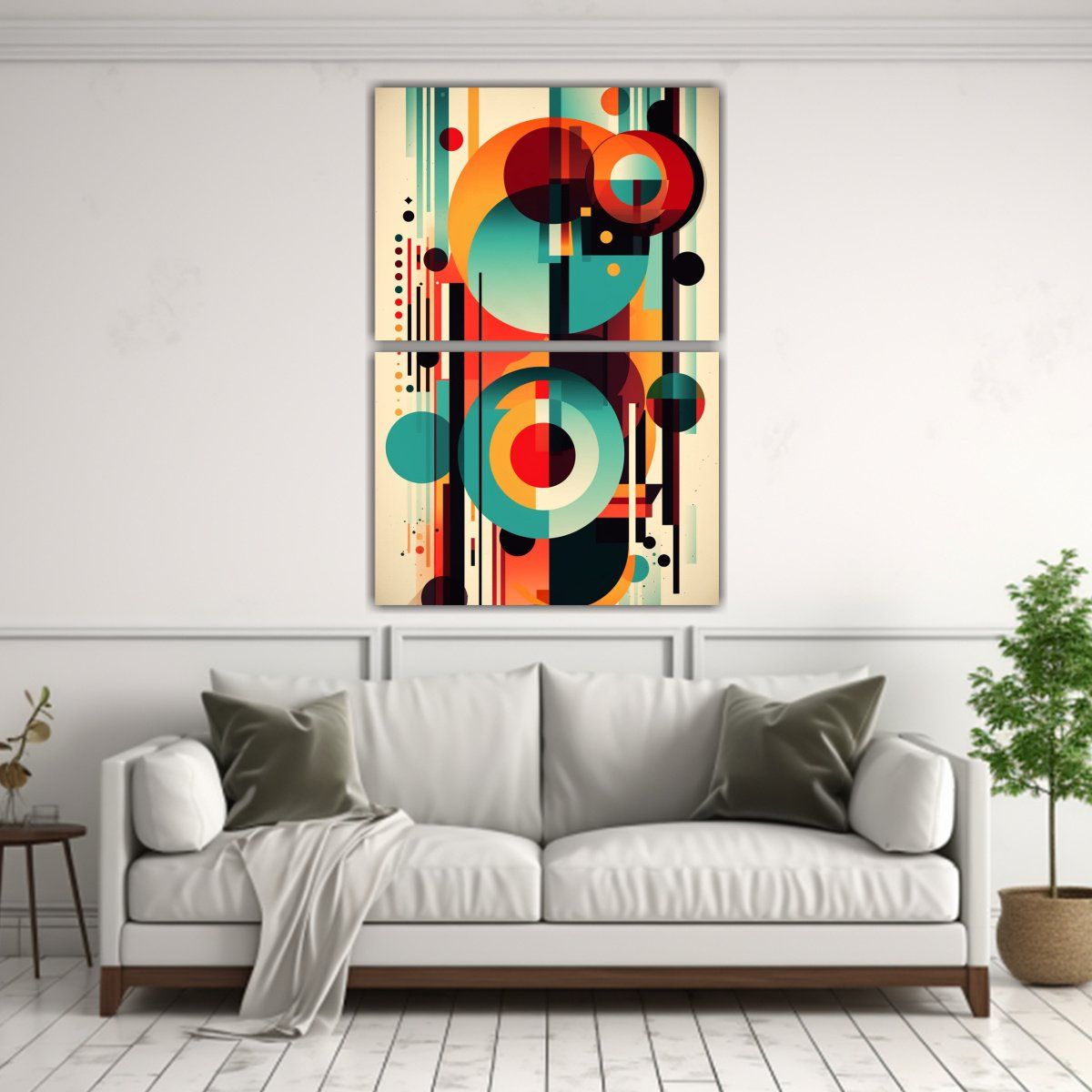 GENERICO - Diptico Duradero 123 Abstracto Estilo Logo Popart 40x60 Cm