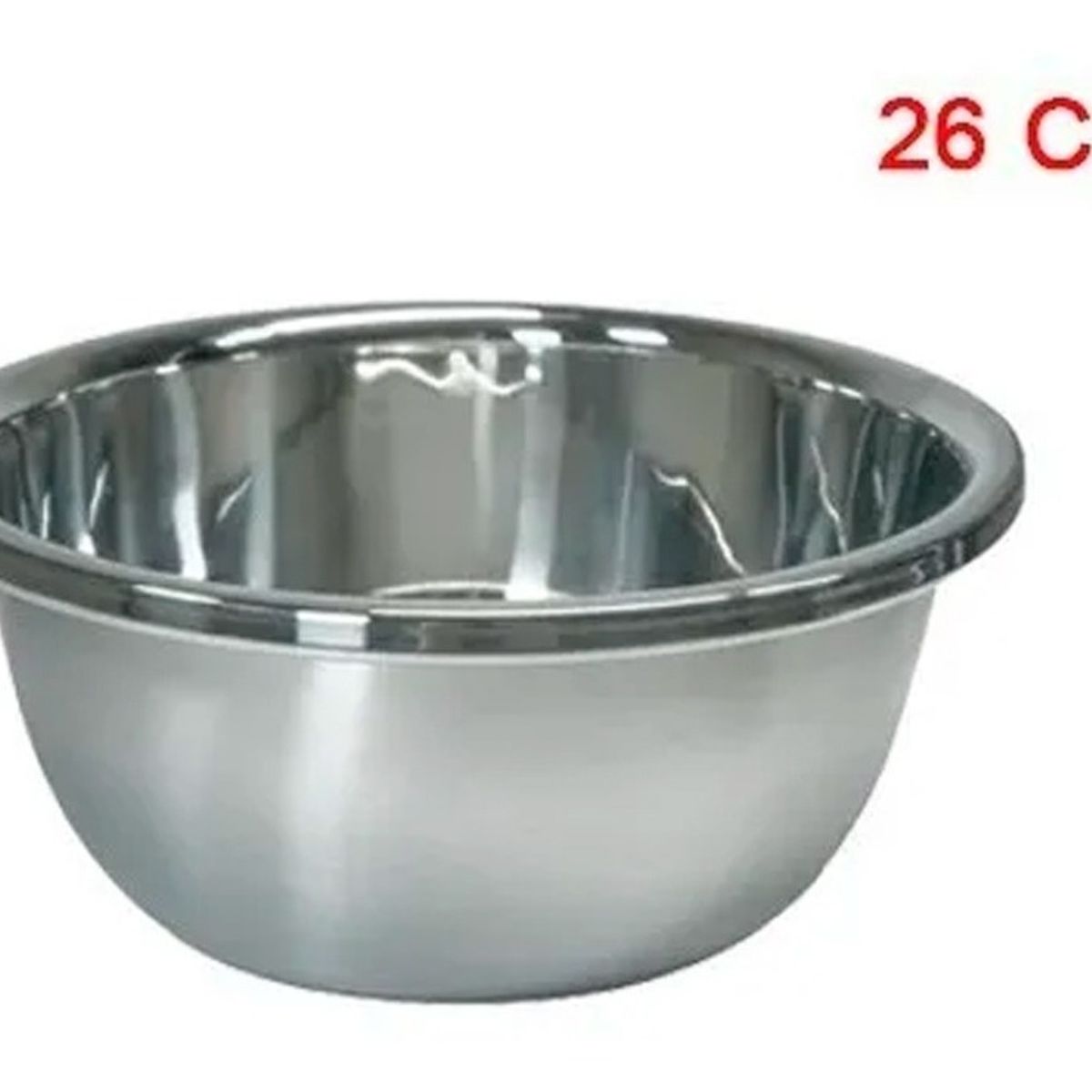 GENERICO - Bowl Acero Inoxidable 26 Cm Ensaladera Mezclador Plateado