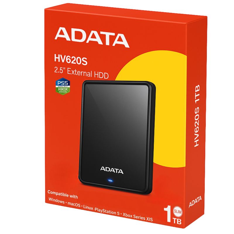 ADATA - Disco Externo ADATA 1TB Ultra Slim Multiplataformas HV620S
