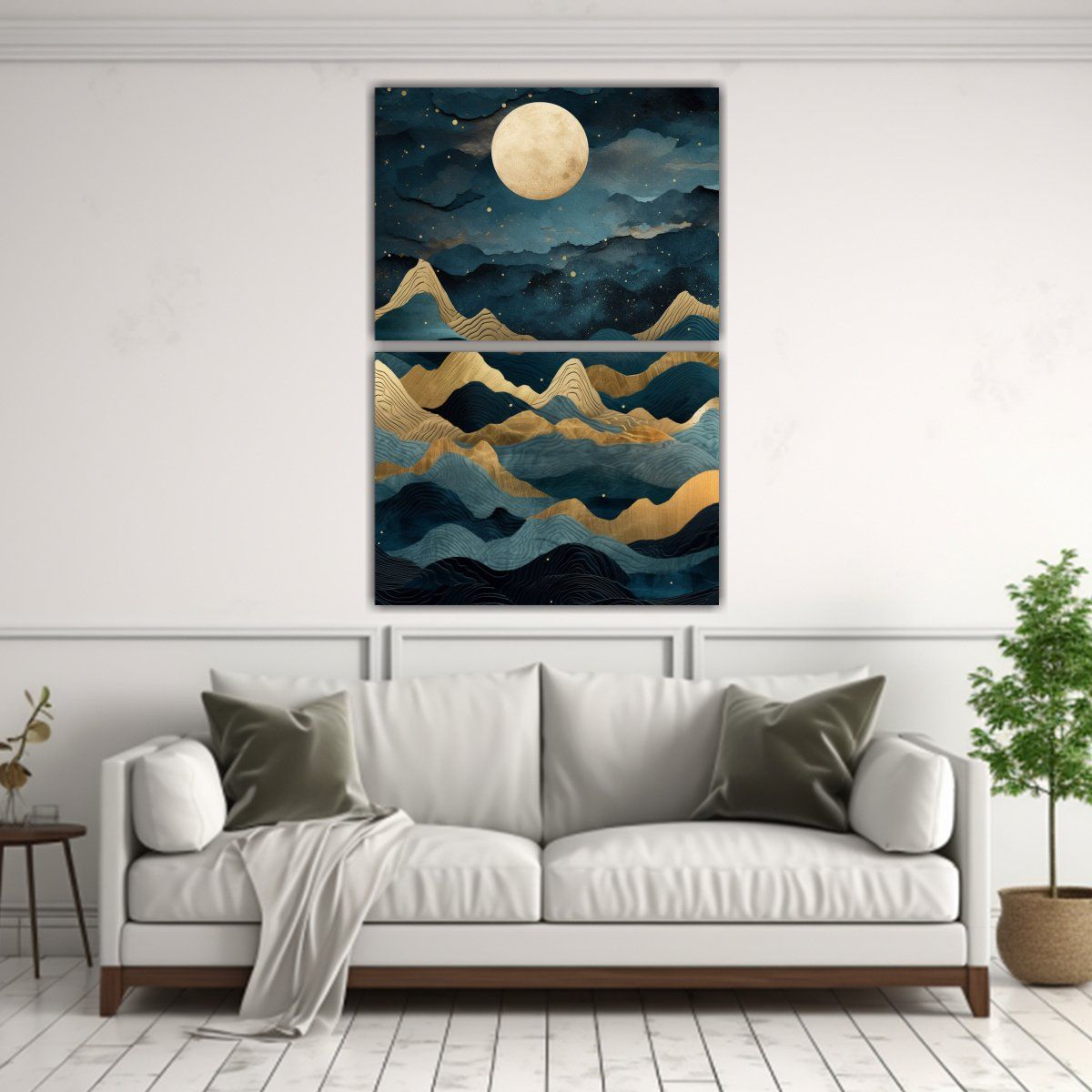 GENERICO - Pintura De Montañas Y Cielo Nocturno Estilo 45x60 Cm