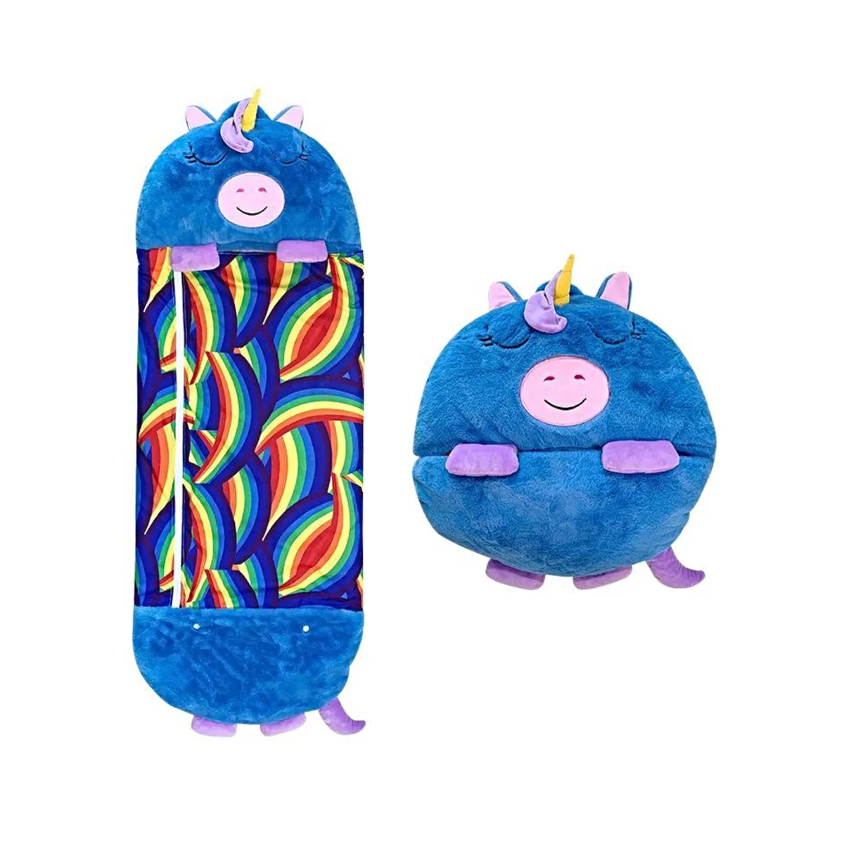 GENERICO - SACO PARA DORMIR PARA NIÑO O NIÑA UNICORNIO AZUL.