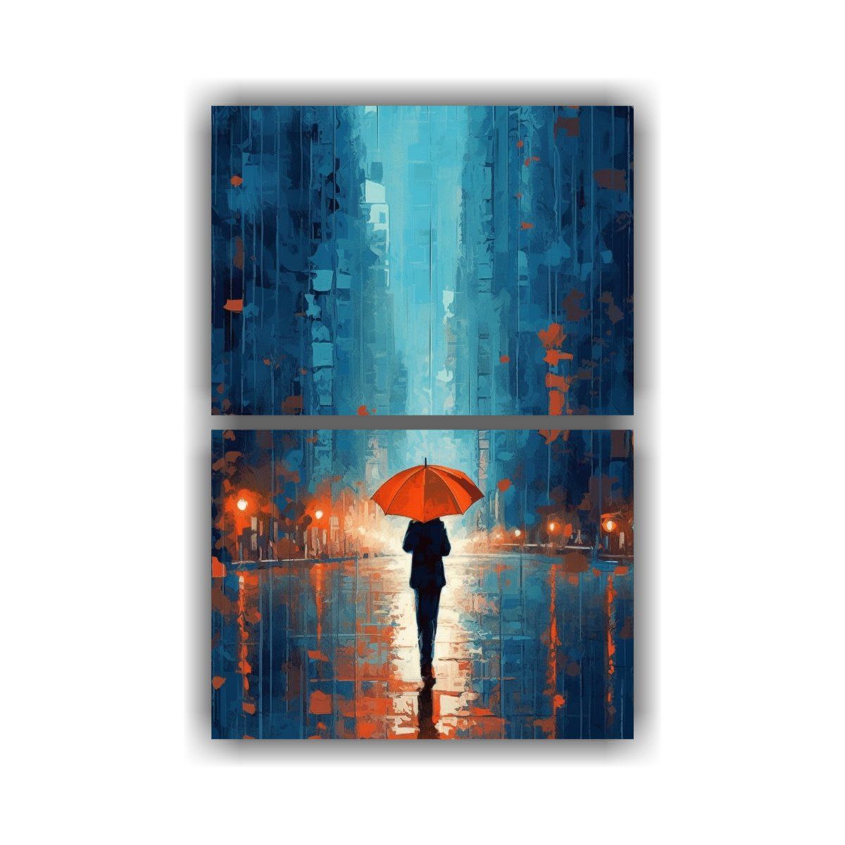 GENERICO - Pintura Decorativa De Una Persona Con Paraguas En 40x60 Cm